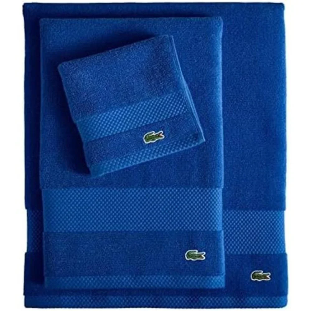 Lacoste Heritage Supima Cotton Bath Towel, Surf Blue, 30
